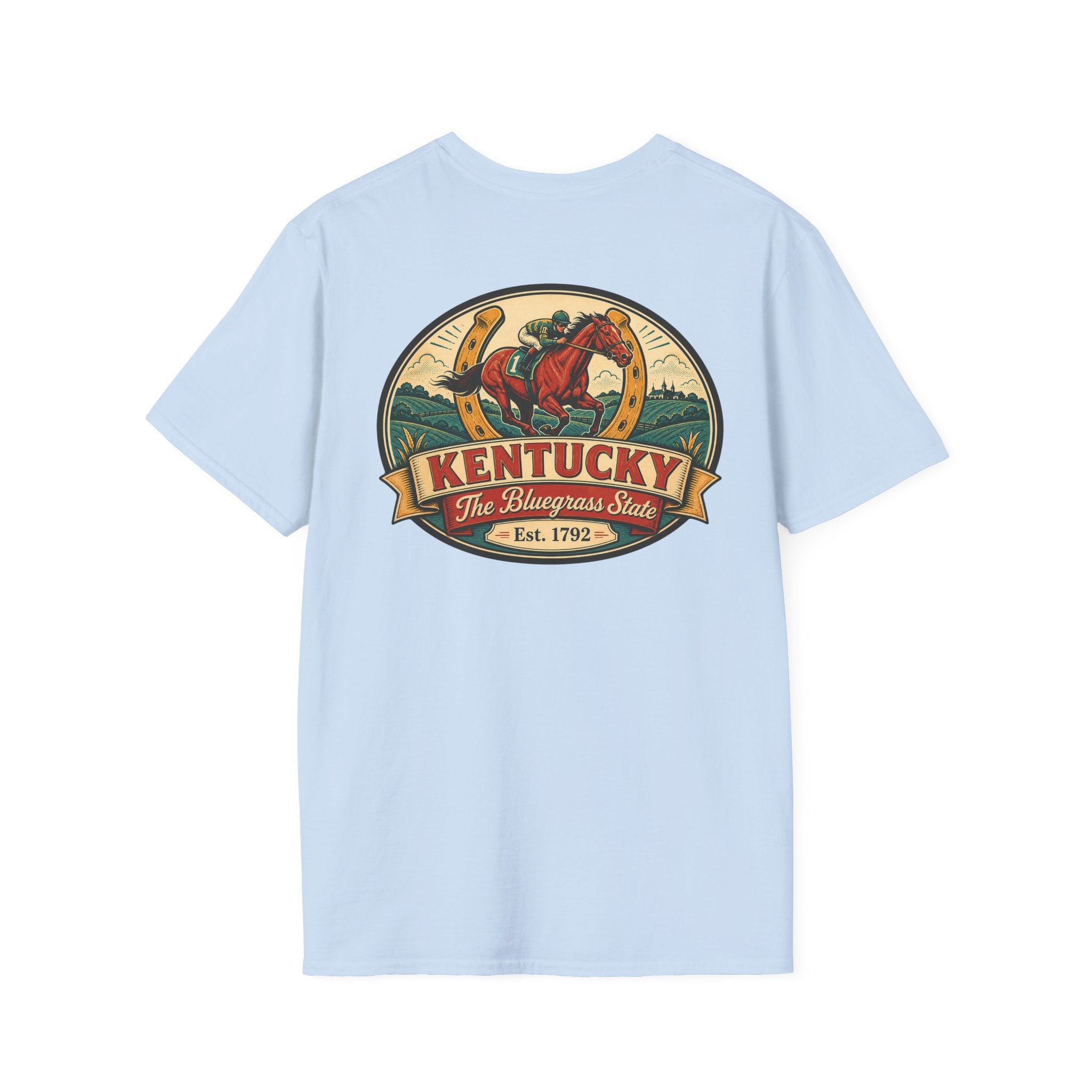 Light blue T-shirt with Kentucky logo and horse graphic, Est. 1792.