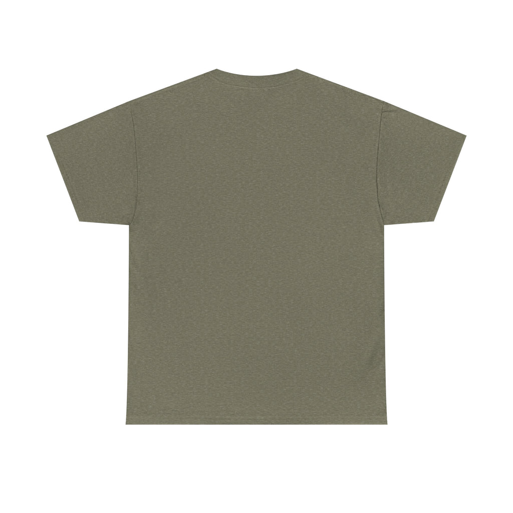Heather Military Green Cape Dad superhero T-shirt, crew neck; plain back