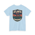 Light blue T-shirt with Atlanta Georgia skyline badge print