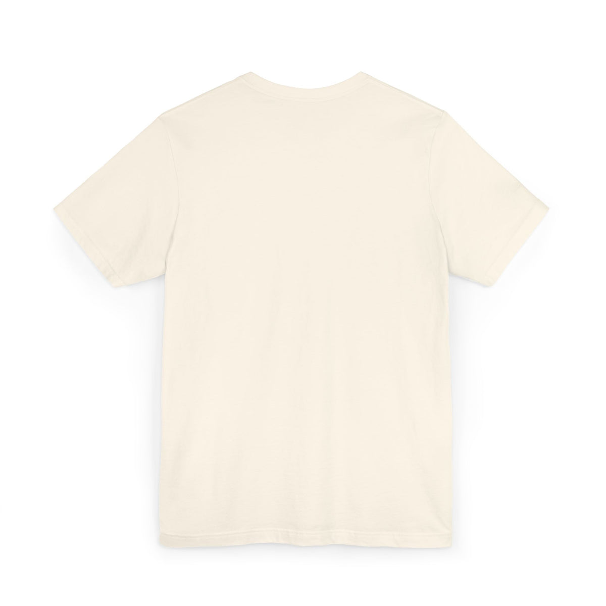 Cream crew-neck t-shirt with no front graphic