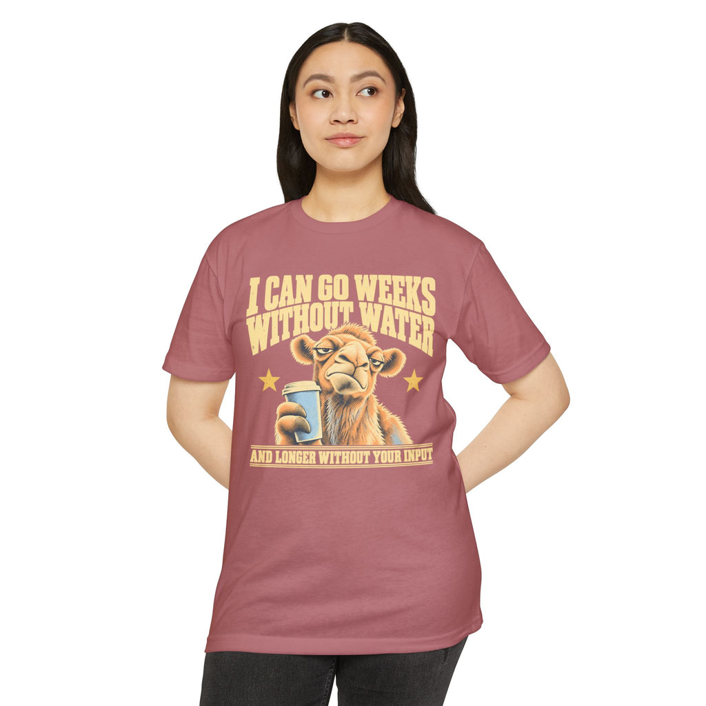 Maroon short-sleeve T-shirt with coffee dog graphic and text front
