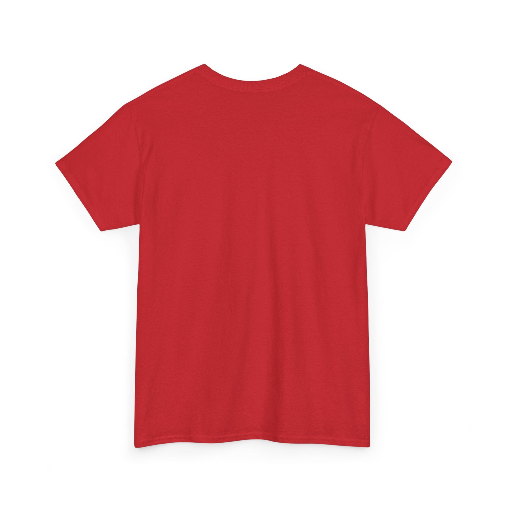 Red short-sleeve T-shirt with crew neck, plain front