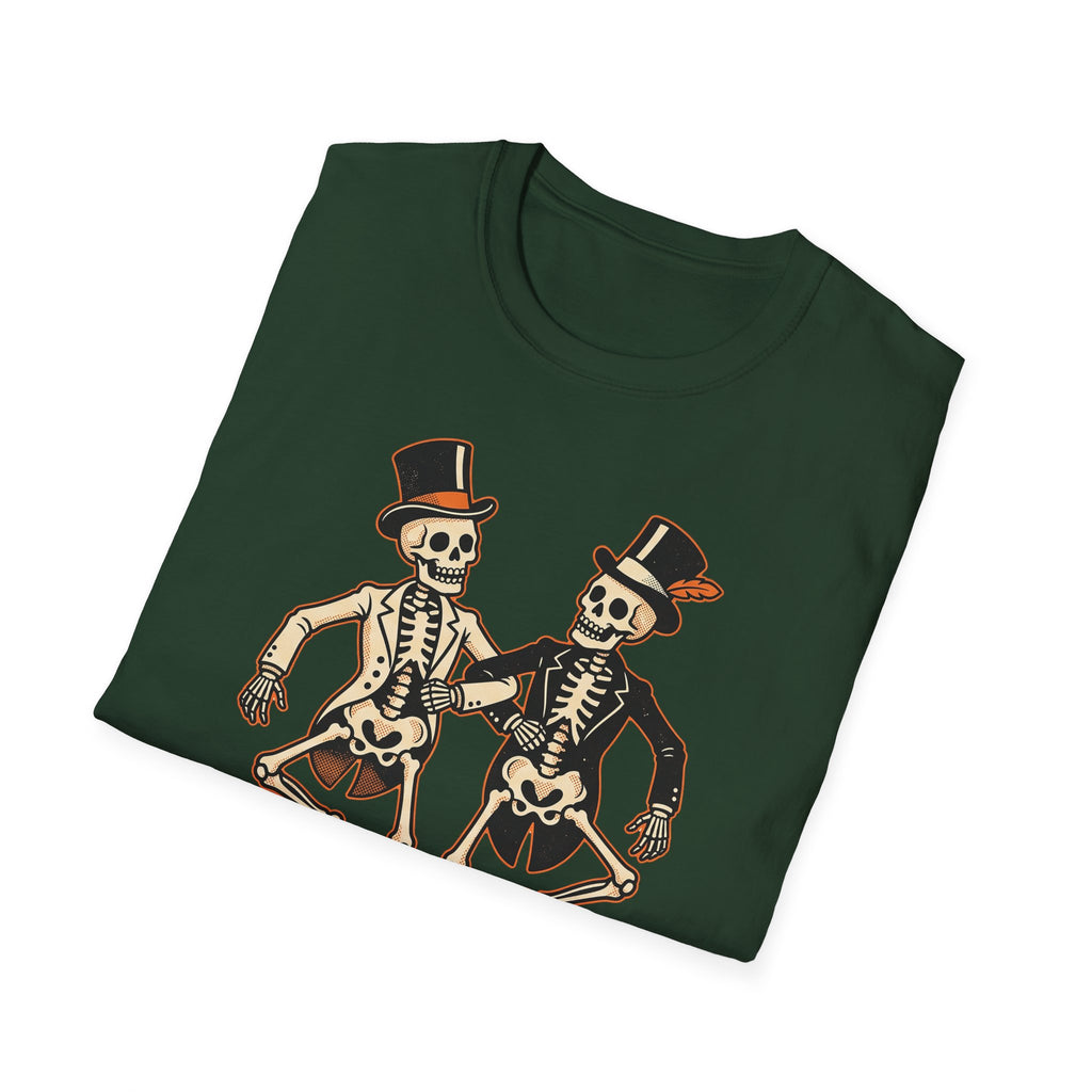 Dancing Skeletons The Graveyard Shift T-Shirt - Vintage Halloween Tee