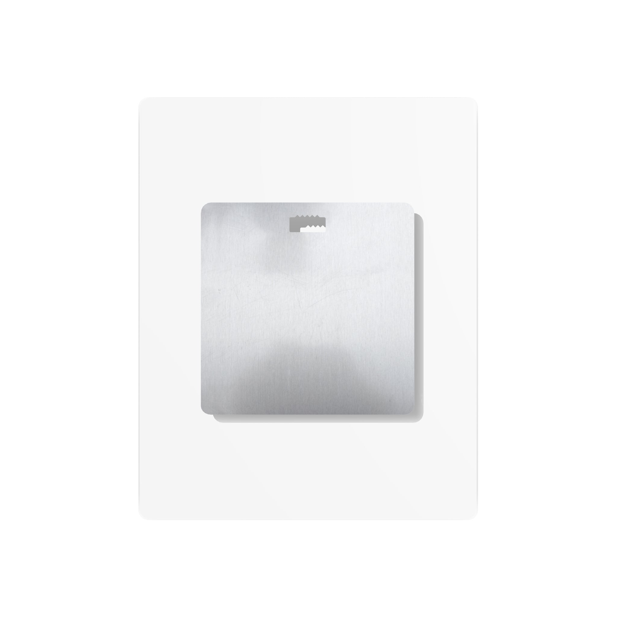 Silver metal back of Connecticut wall art square with small hanging slot