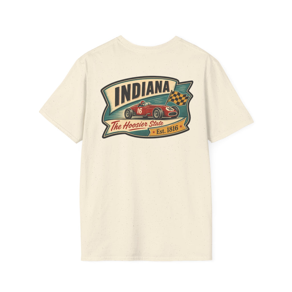 Indiana Hoosier State graphic tee in natural with vintage front logo