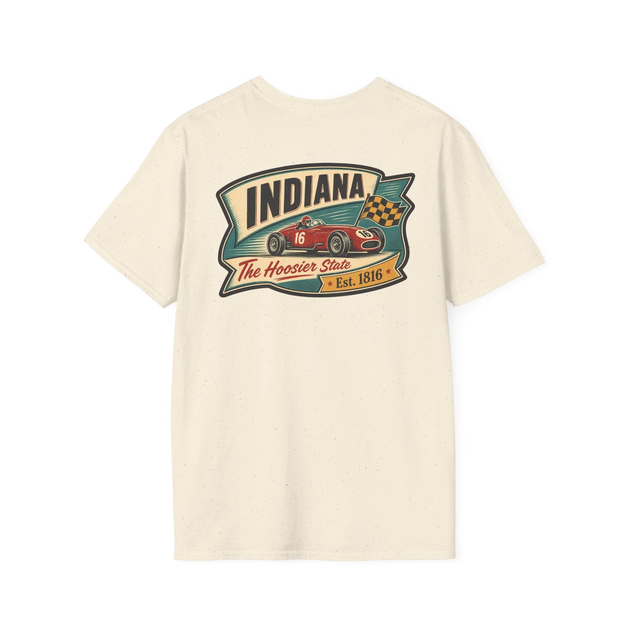 Indiana Hoosier State graphic tee in natural with vintage front logo