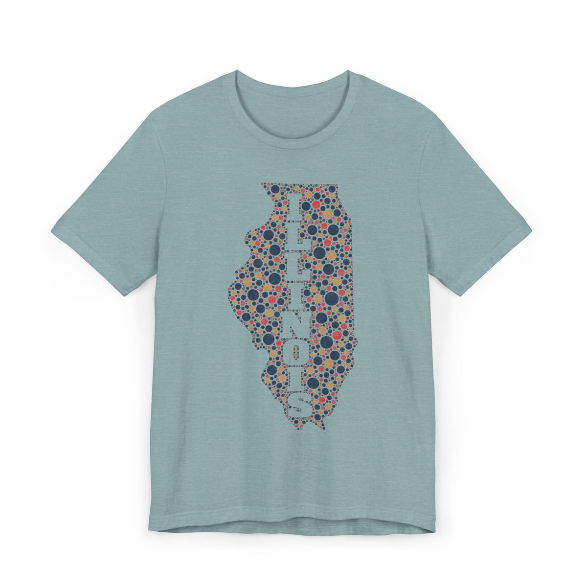 Illinois State Floral Polka Dot T-Shirt | Illinois Outline Graphic Tee