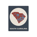 South Carolina metal wall art sign with circular map emblem and 'SOUTH CAROLINA' text