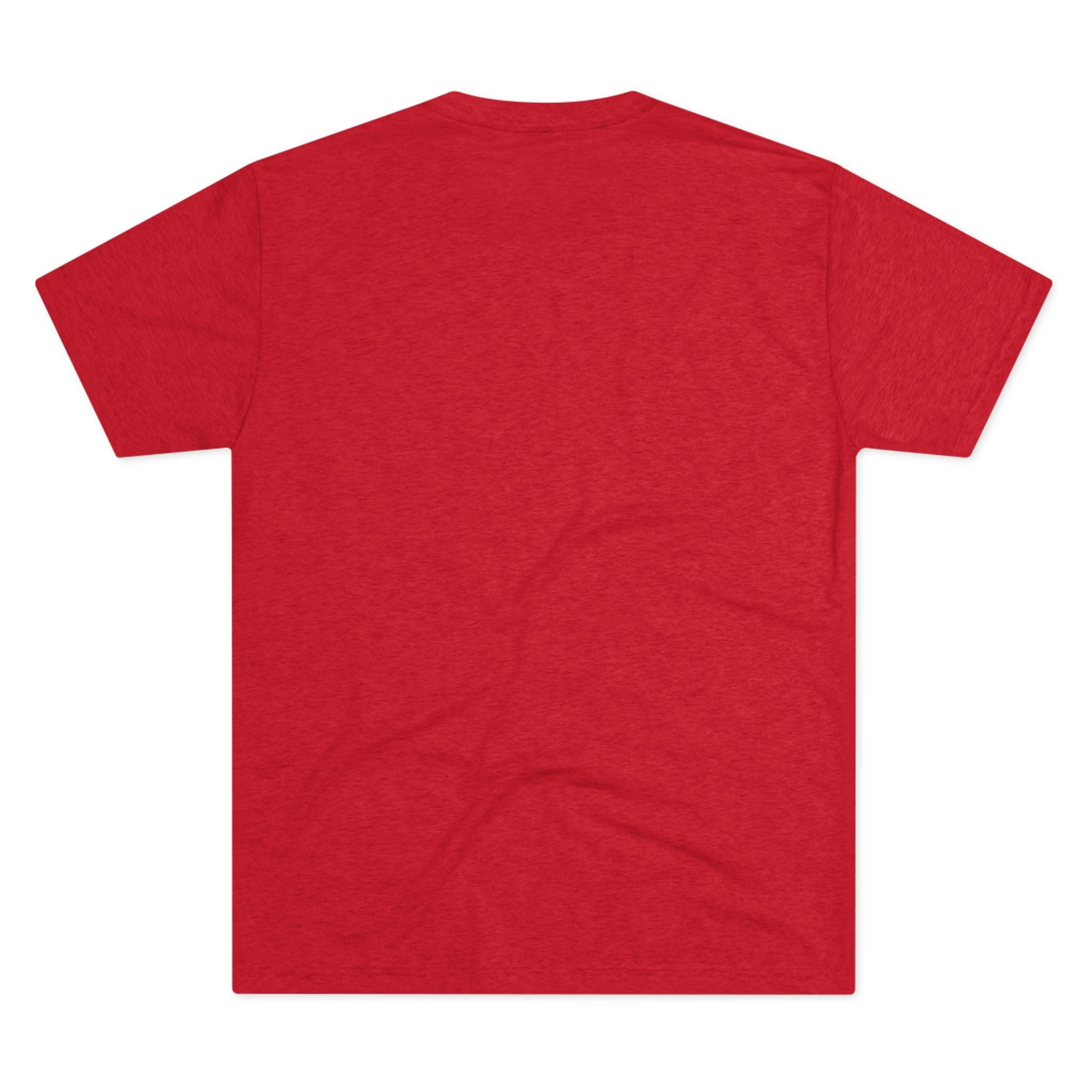 Red unisex T-shirt with short sleeves, crew neck, plain back