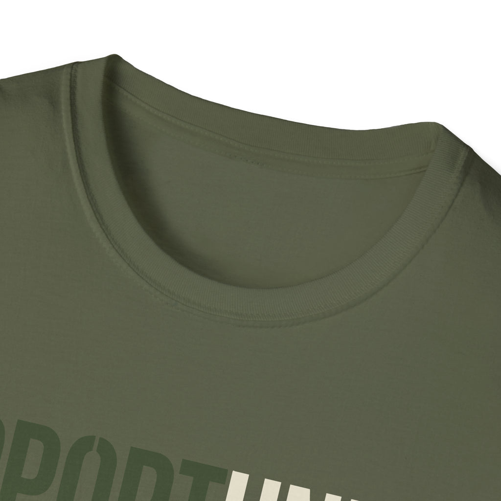 Opportunity in Unity T-Shirt, military green, crew neck with partial logo print