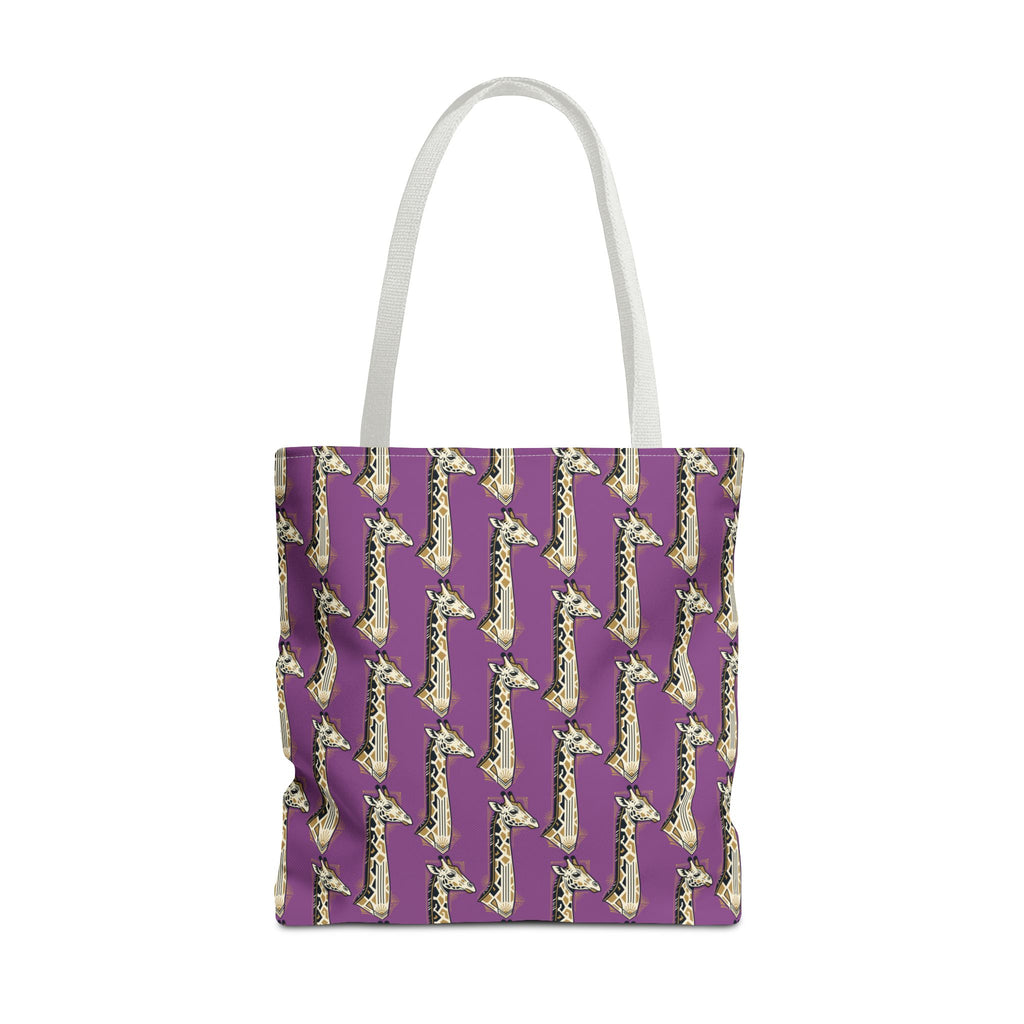 Saxophone tote bag with purple pattern and light handles