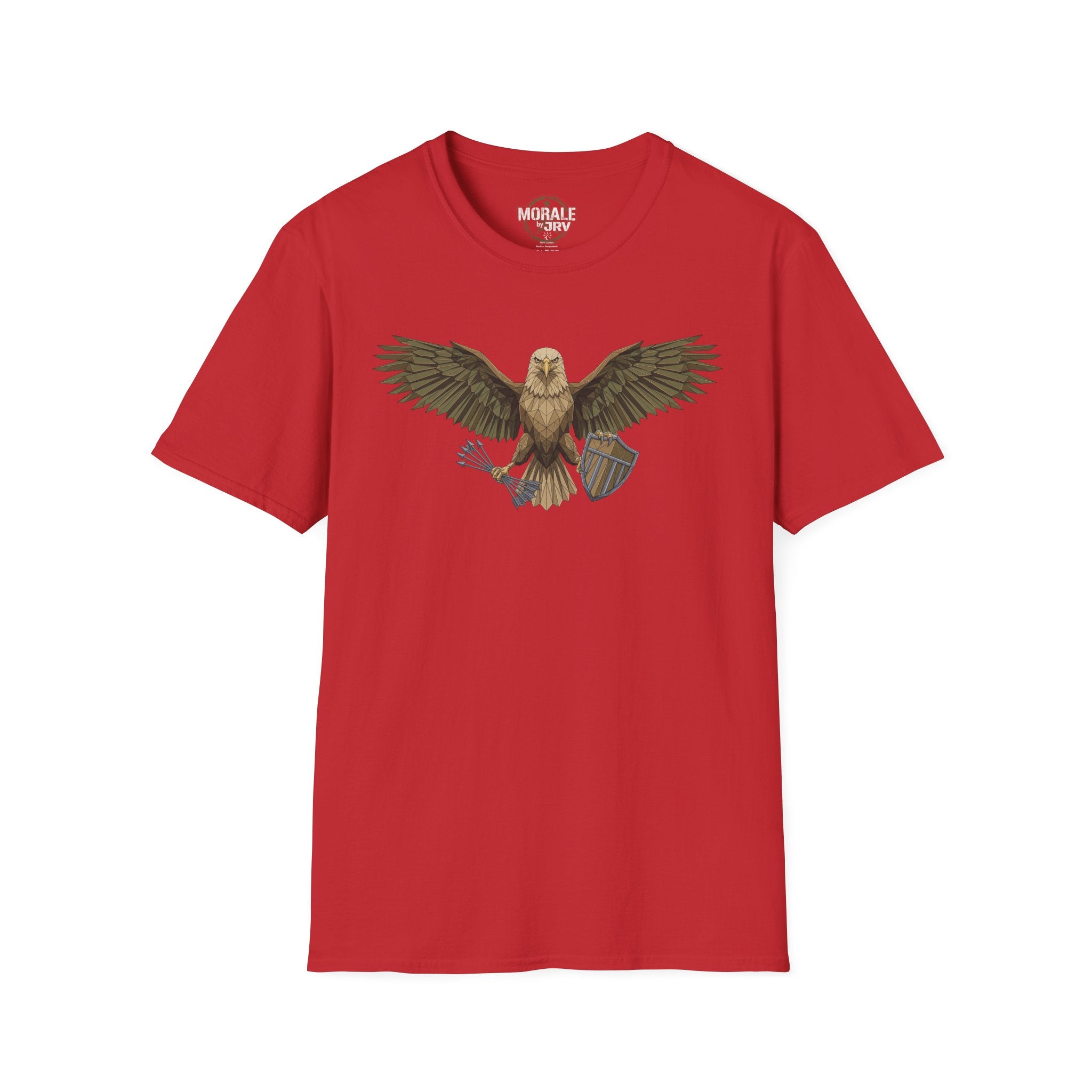 Soaring Hawk T-Shirt, red, vintage raptor winged illustration on front