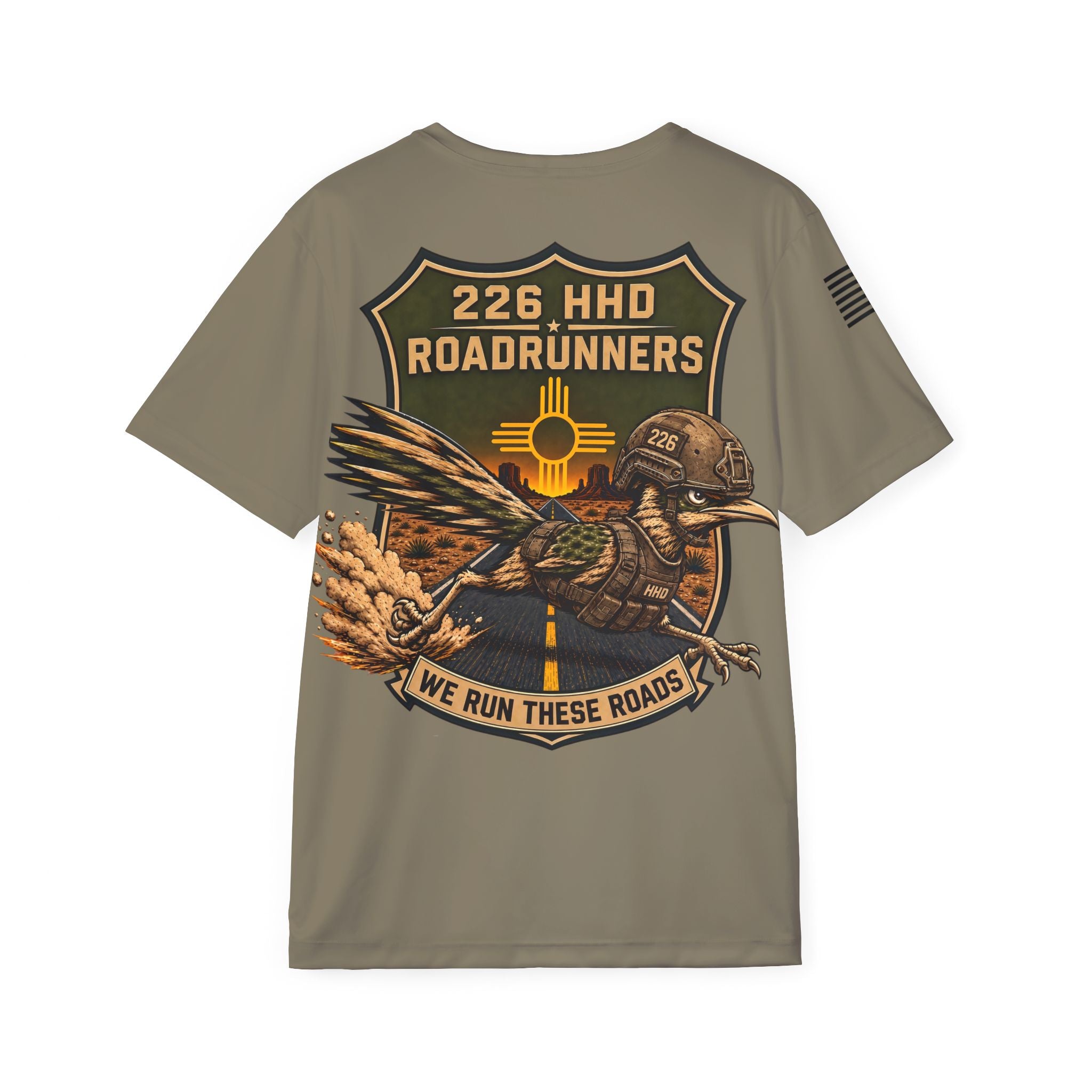 Roadrunners 226 HHD Military Patch Jersey — 'We Run These Roads' Sports Tee
