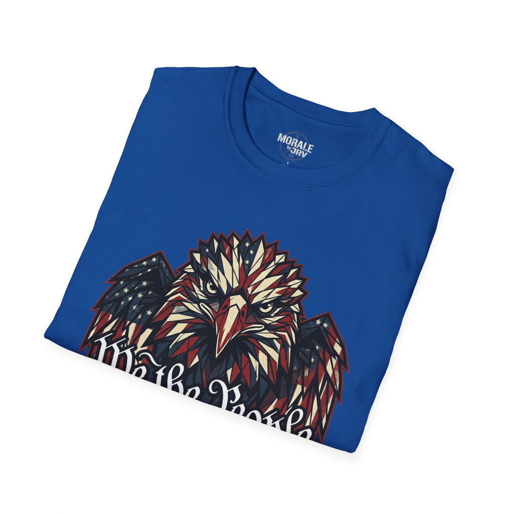Camiseta azul Royal con águila patriótica multicolor en el pecho