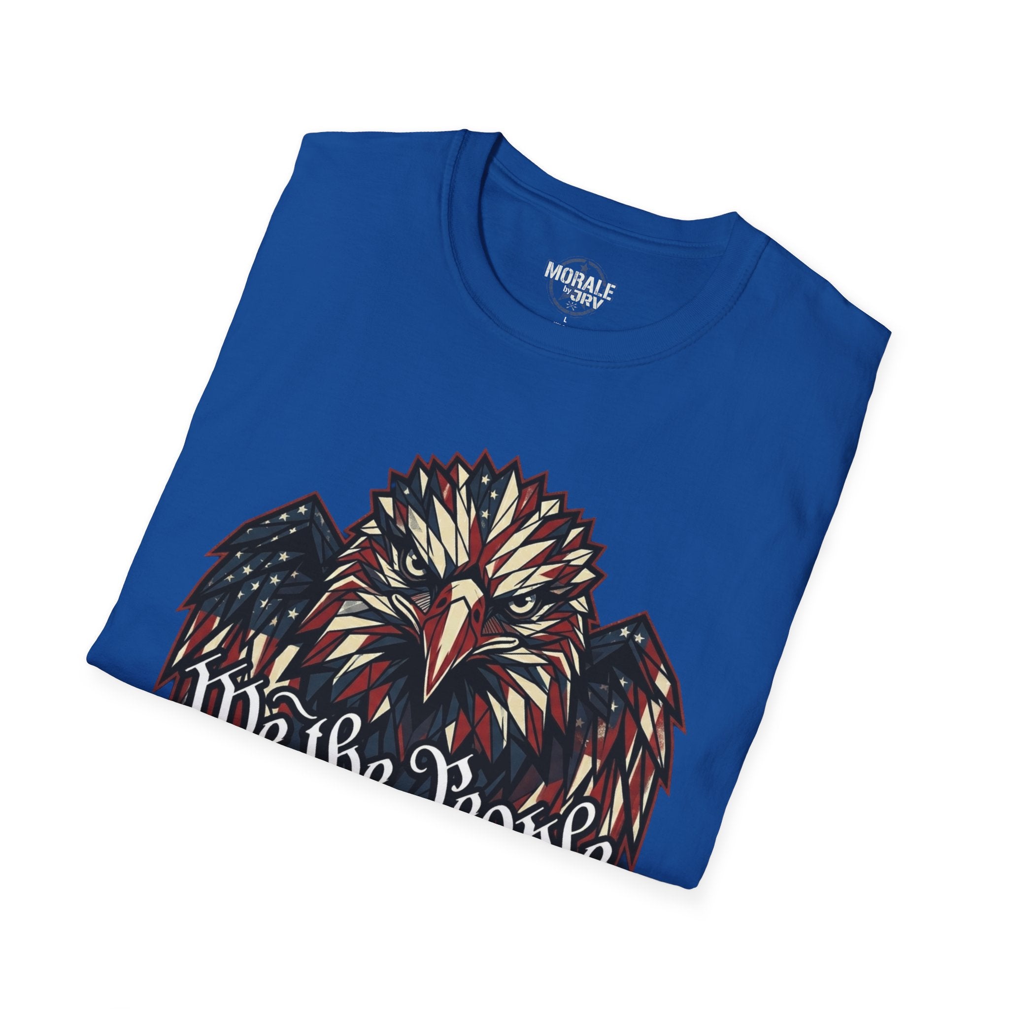 Camiseta azul Royal con águila patriótica multicolor en el pecho