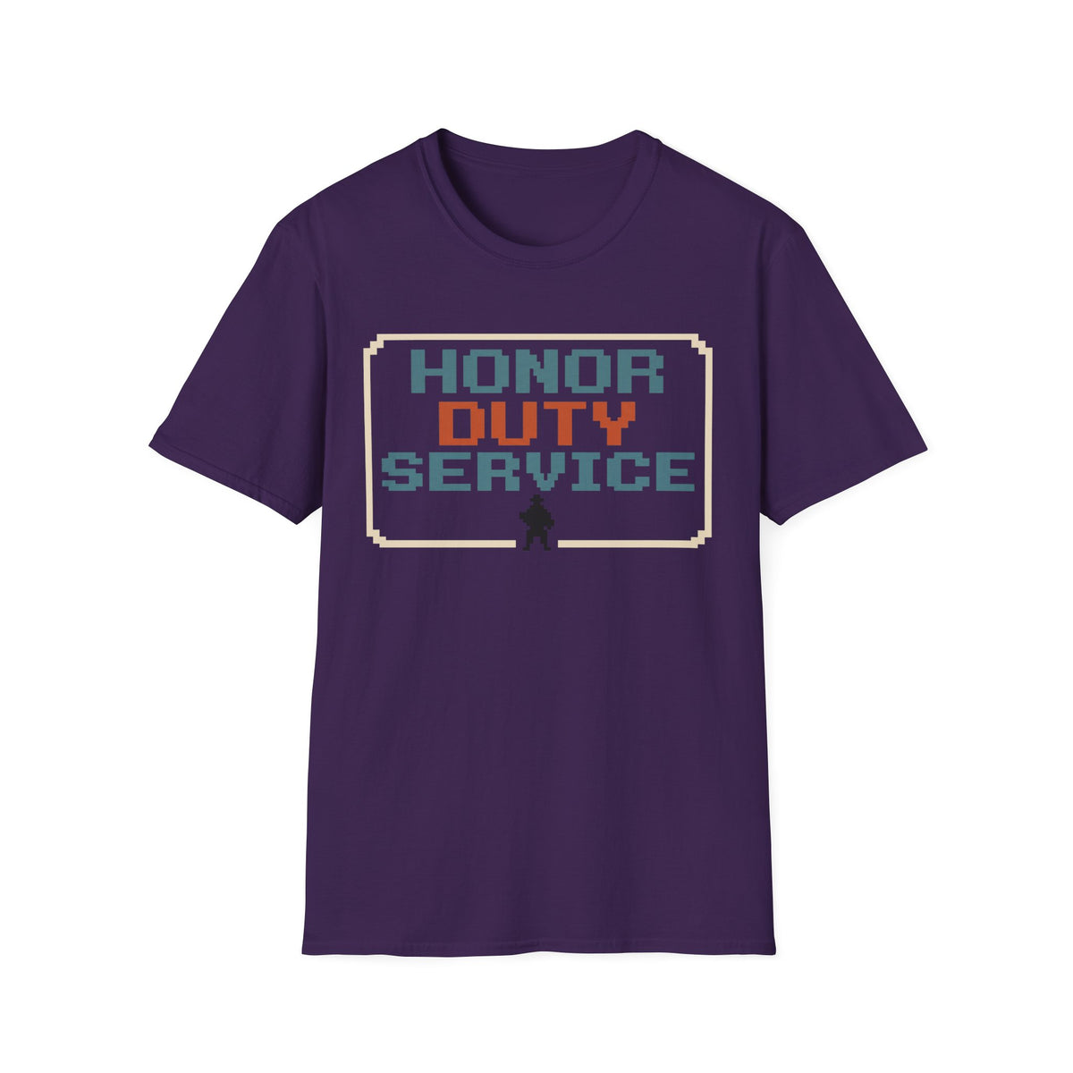 Honor Duty Service T-Shirt - Retro Pixel Veteran Tribute Tee