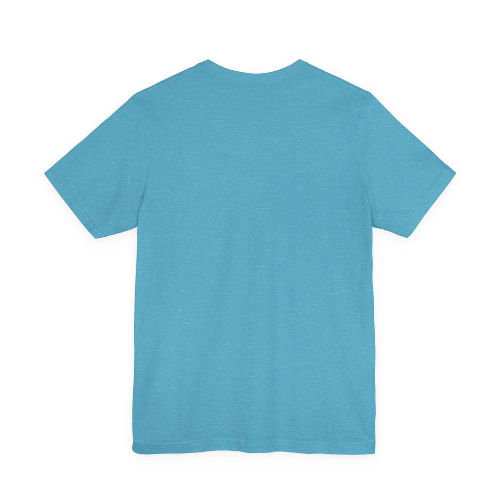 Light blue short-sleeve crewneck T-shirt, plain front