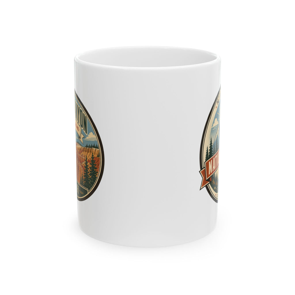 White ceramic mug with side Bryce Canyon Utah logo panels