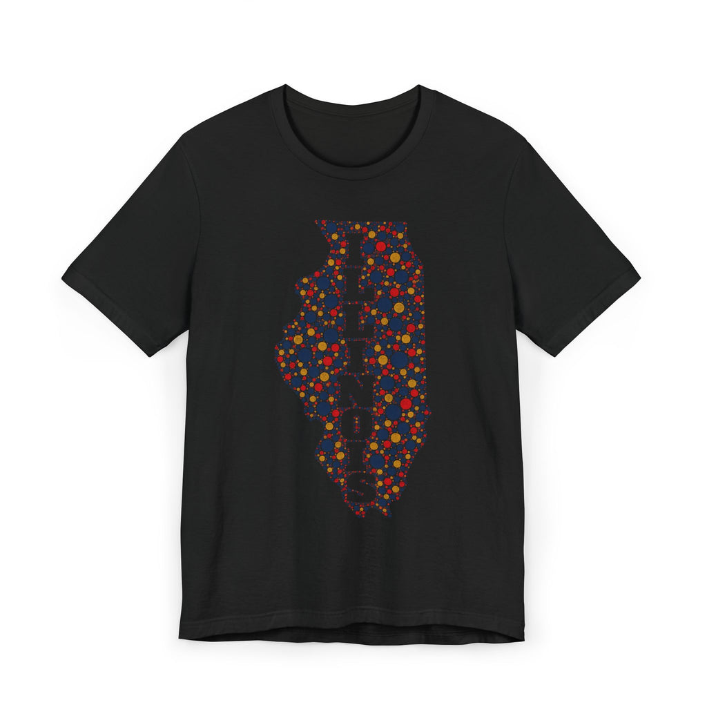 Illinois State Floral Polka Dot T-Shirt | Illinois Outline Graphic Tee