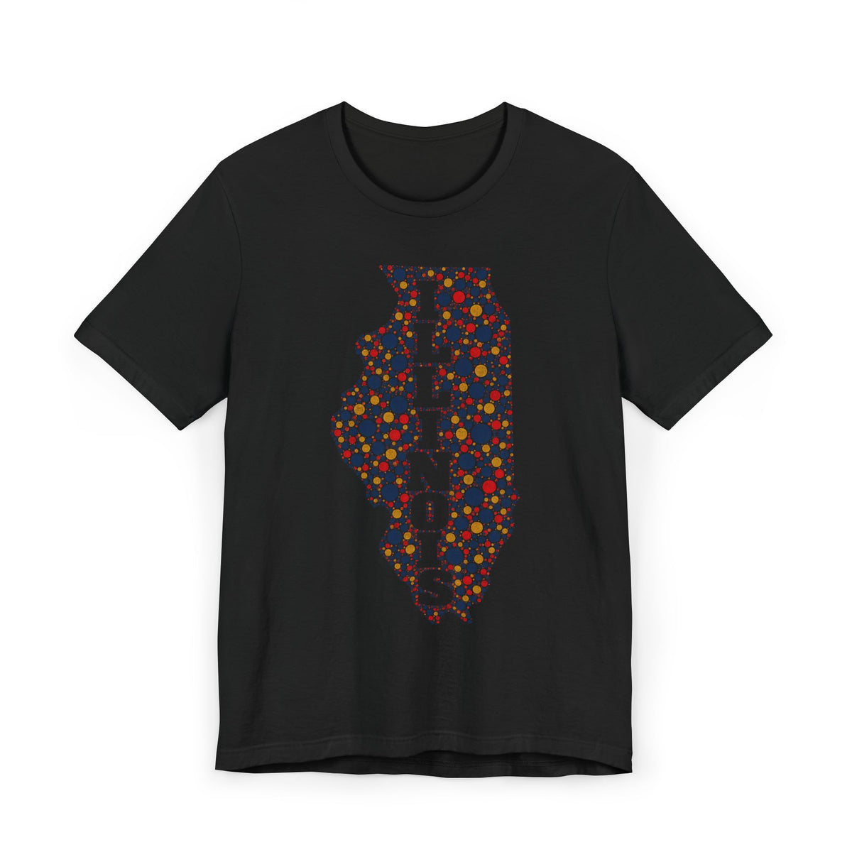 Illinois State Floral Polka Dot T-Shirt | Illinois Outline Graphic Tee