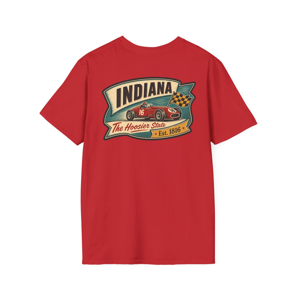 Indiana Hoosier State graphic tee in red with vintage front logo