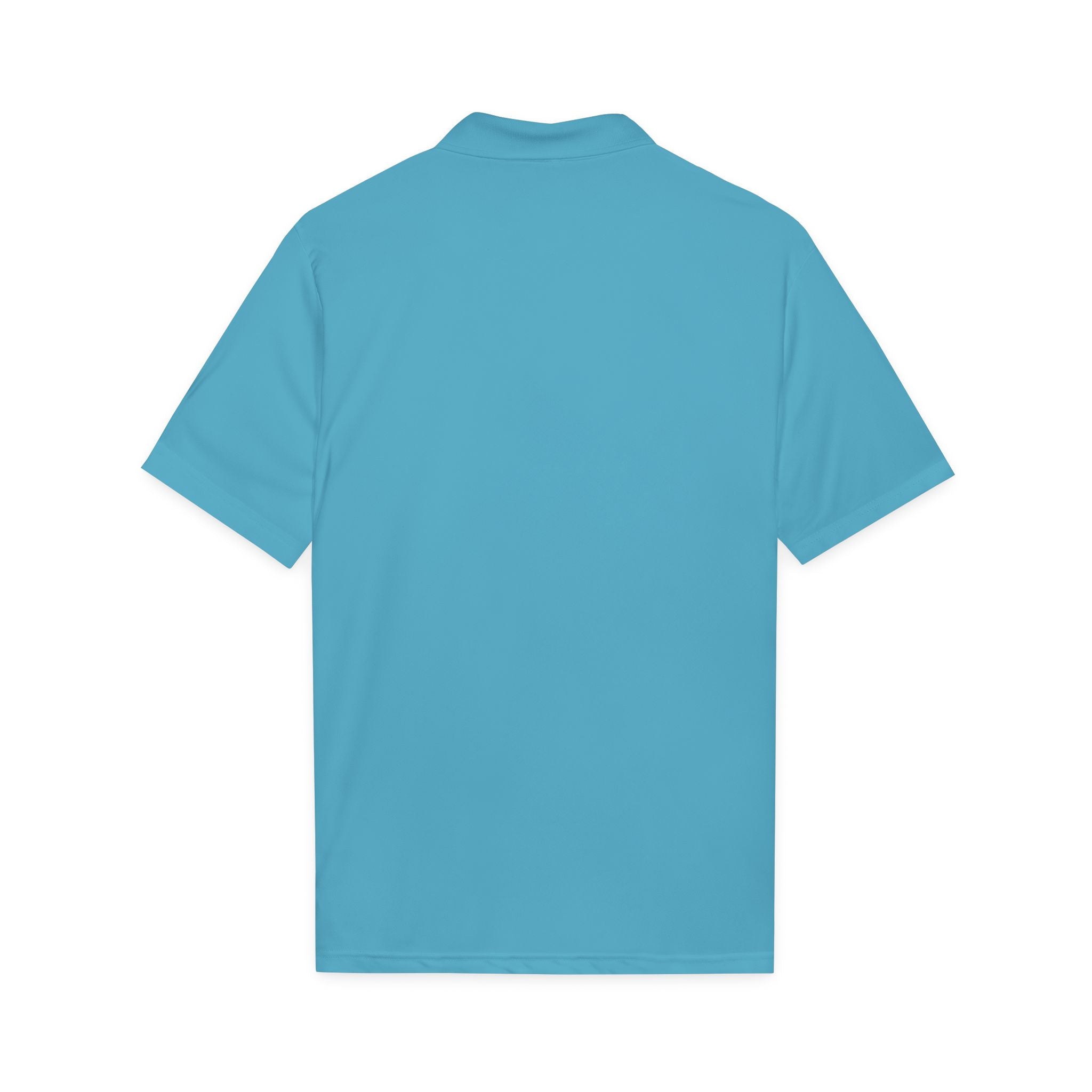 Sunset Surf polo shirt, teal with plain back and ribbed collar