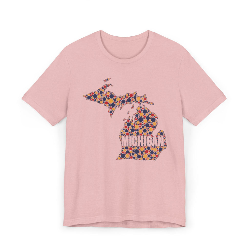 Michigan State Floral Map T-Shirt | Michigan Outline Graphic Tee