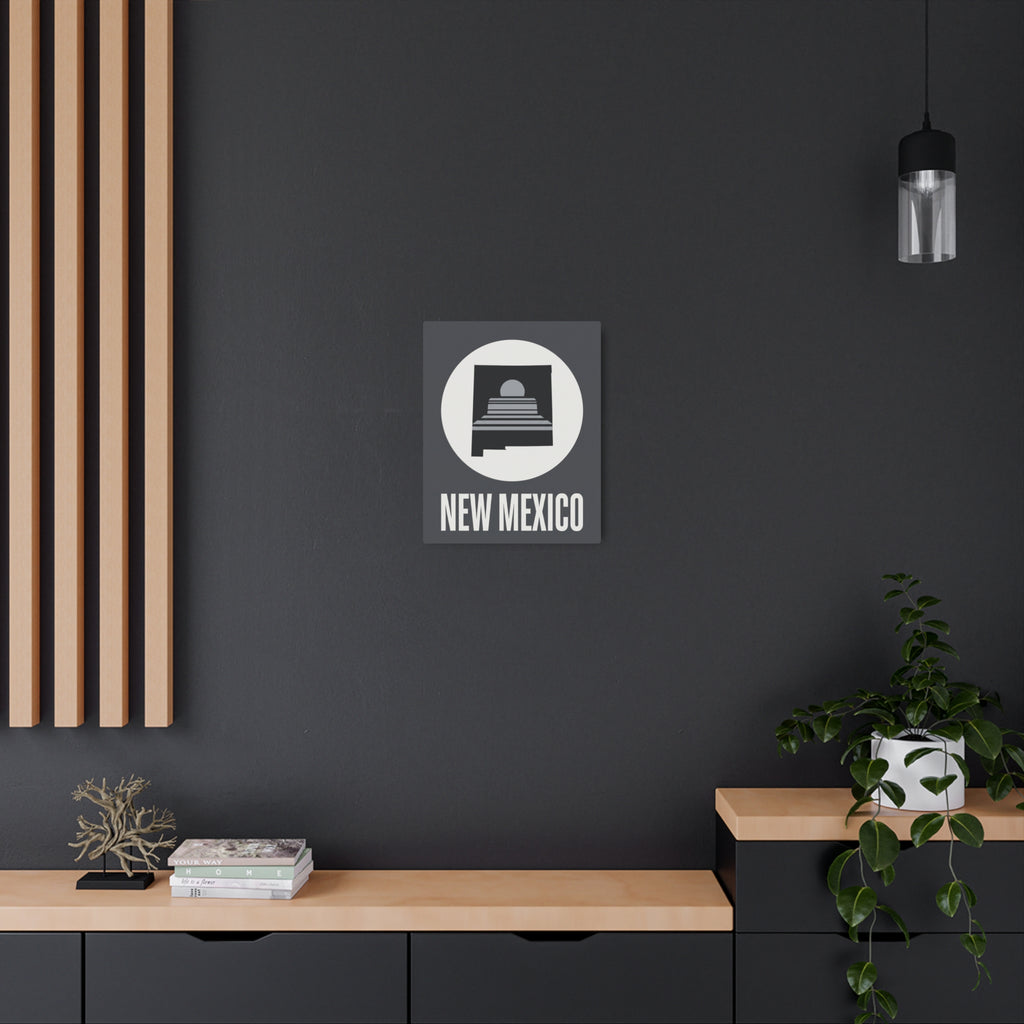 New Mexico metal wall sign, dark gray plaque with state emblem and NEW MEXICO text