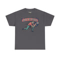 Heather dark gray “Dad to the Rescue” T-shirt with vintage dad rescue graphic