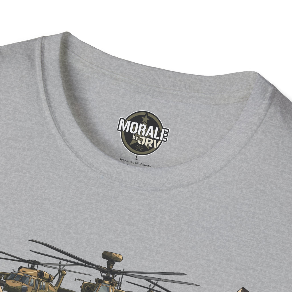 Sport grey T-shirt neckline with circular logo patch