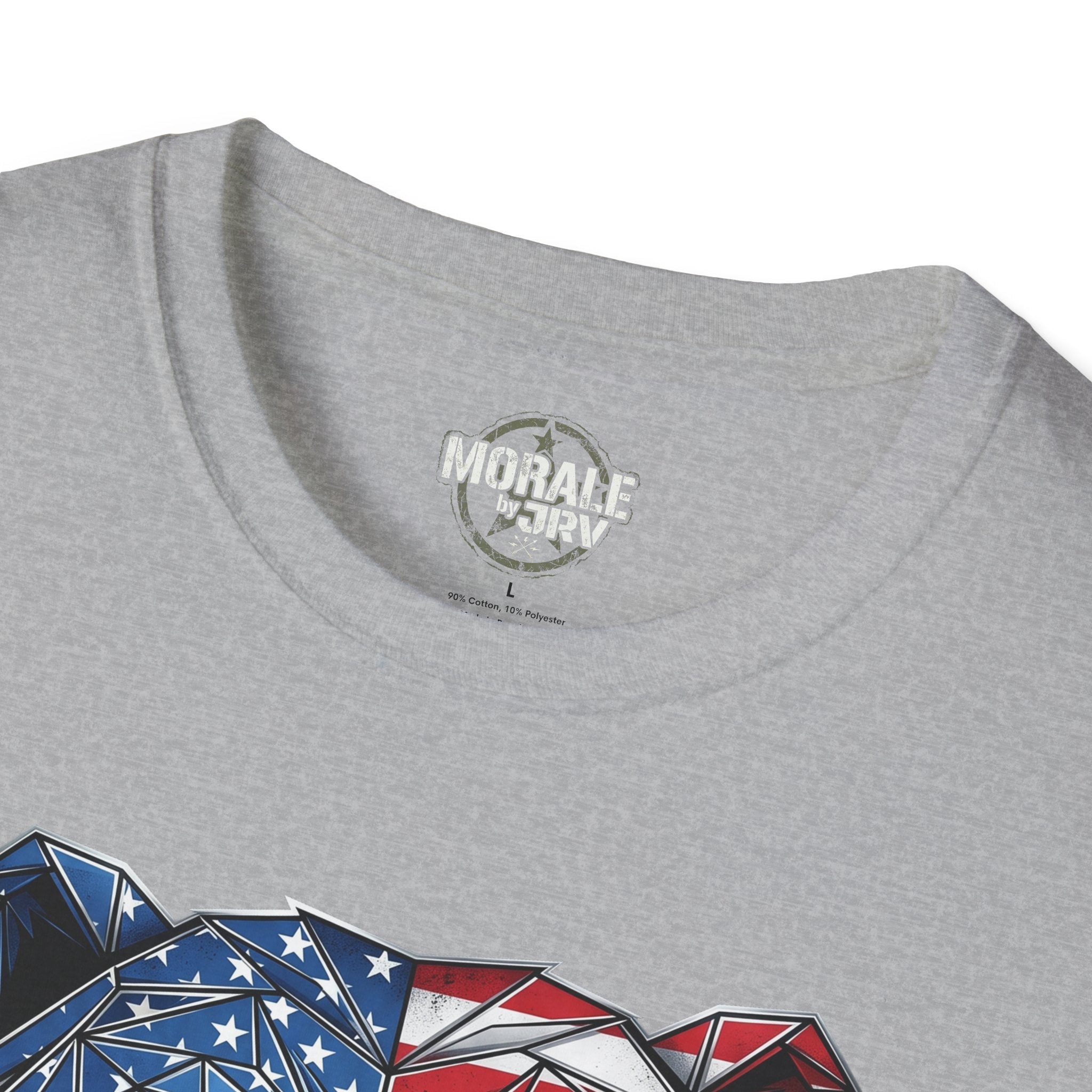 Sport grey crewneck T-shirt with small neckline logo print