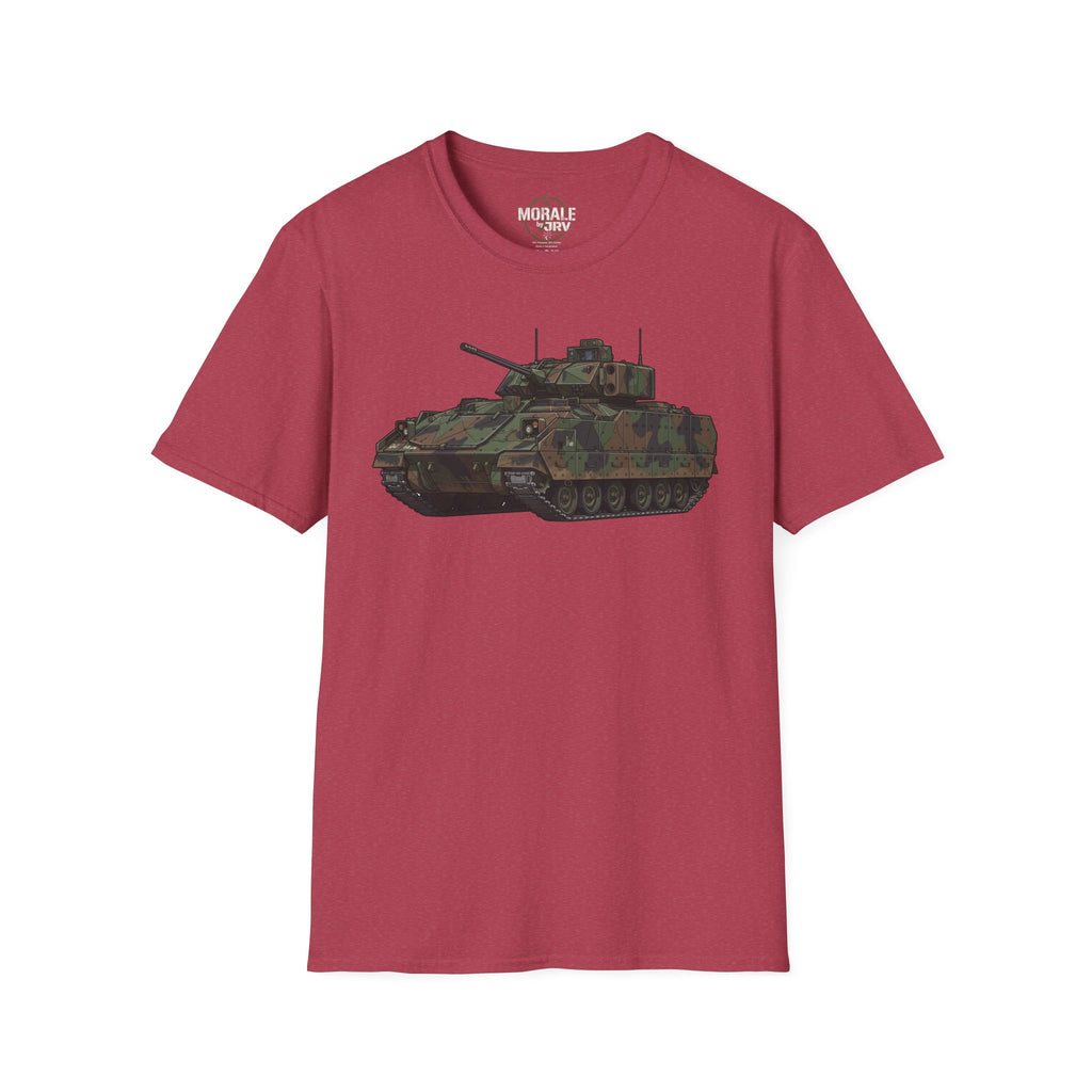 Tank graphic T-shirt in burgundy fabric