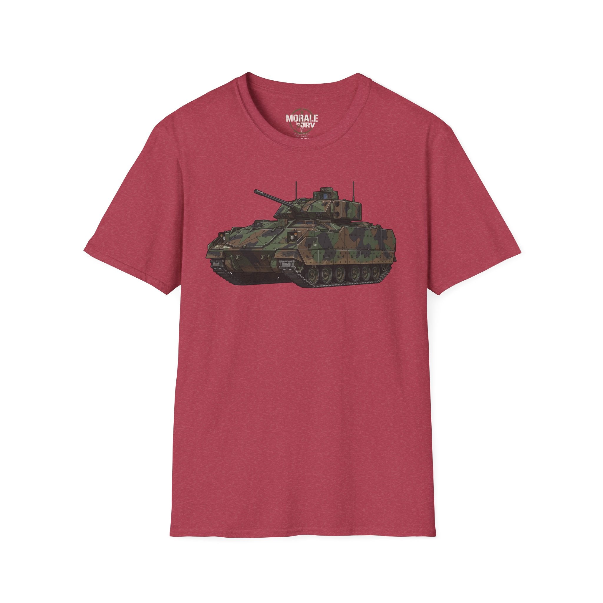 Tank graphic T-shirt in burgundy fabric