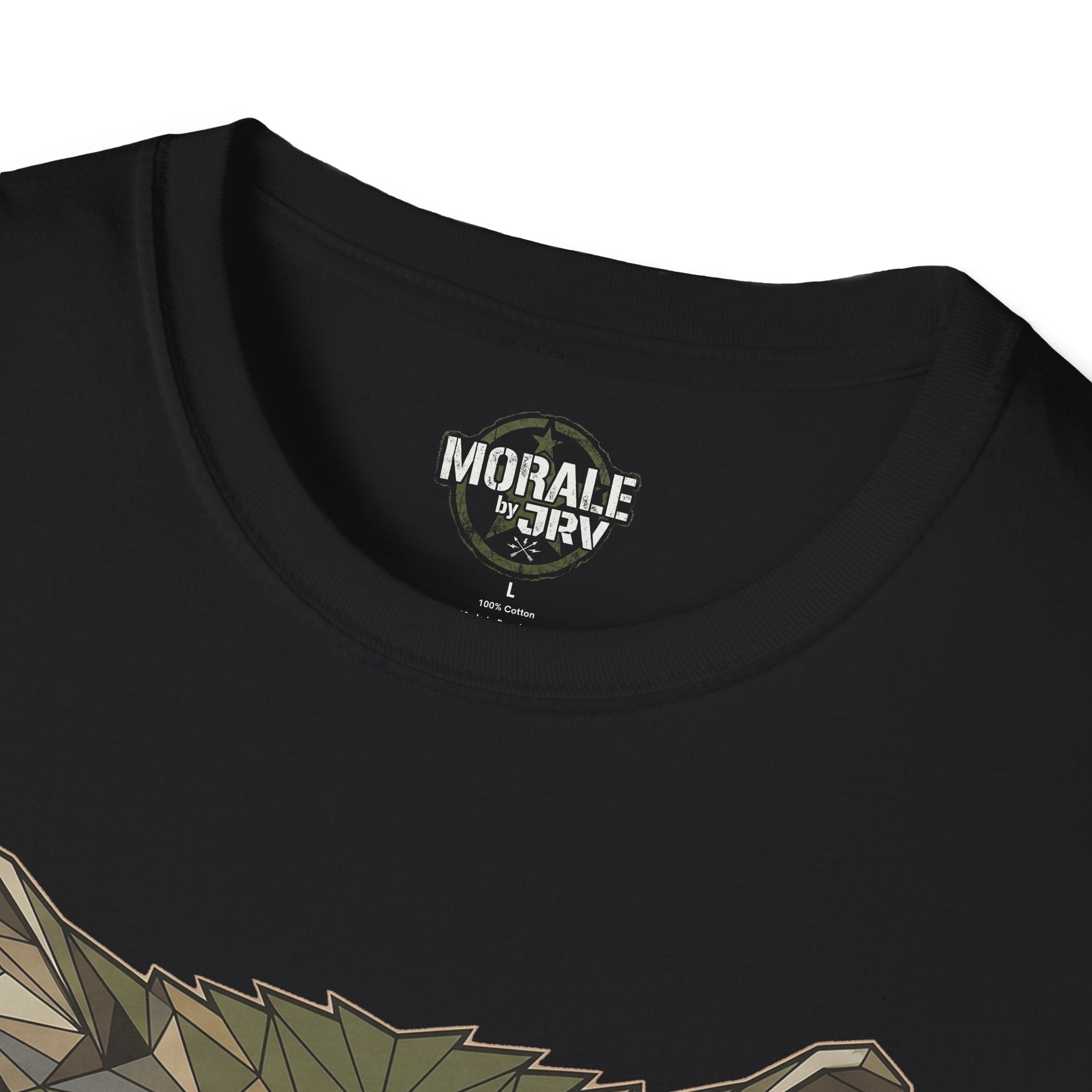 Black T-shirt with neck logo and inner tag