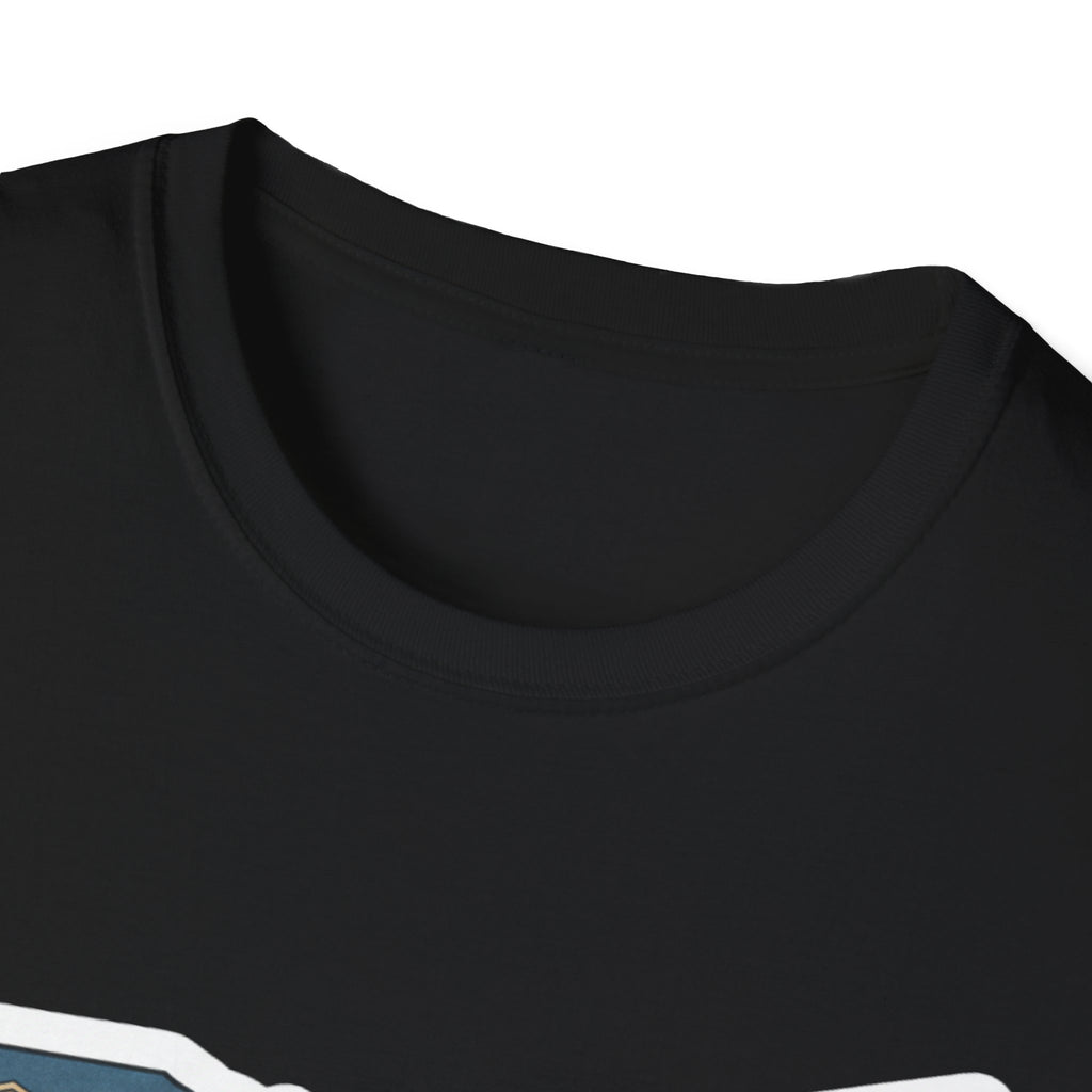 Ohio graphic T-shirt (black) close-up of crew neckline and smooth fabric