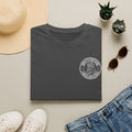 Dark gray t-shirt with circular retired veteran badge graphic at chest