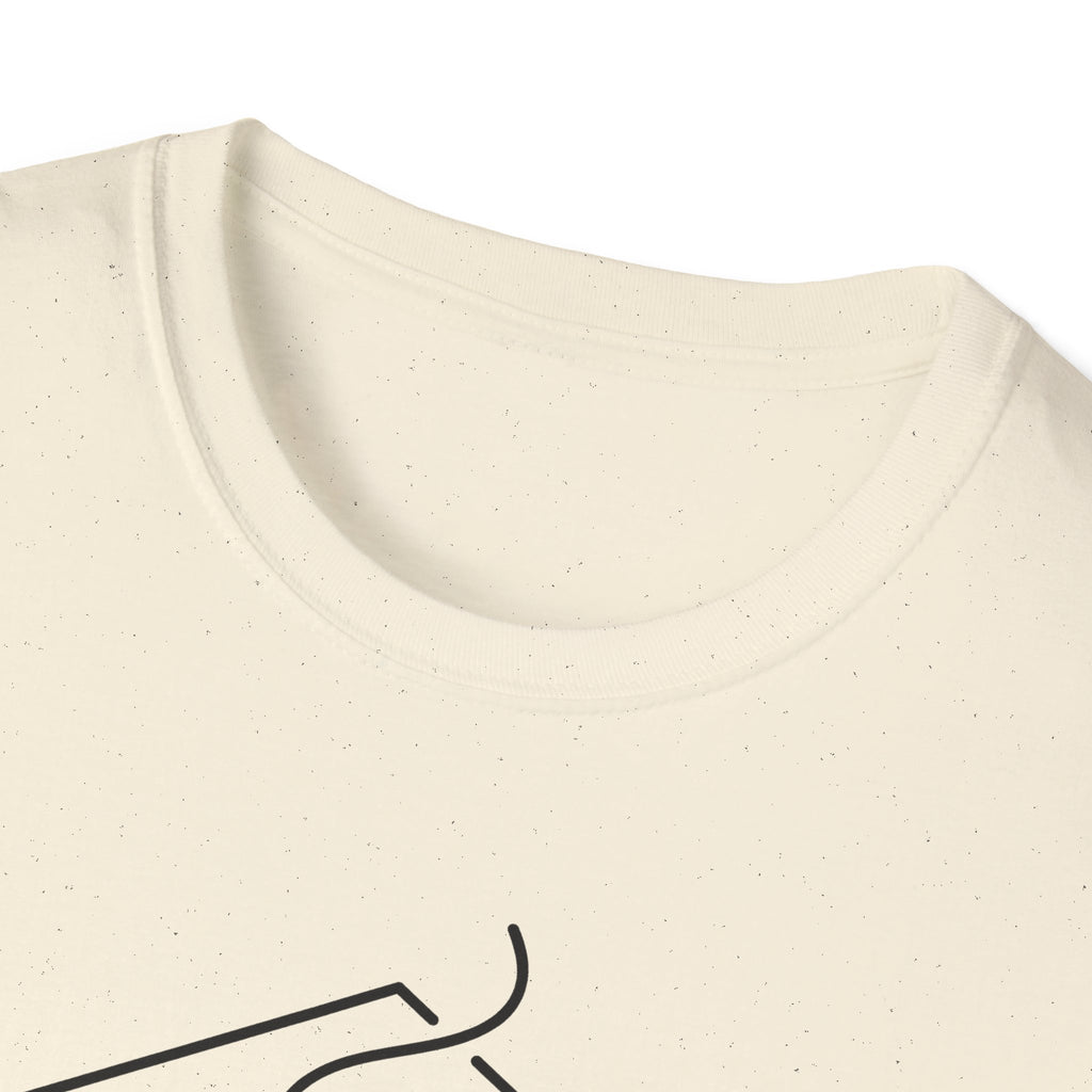 Natural cream T-shirt with crew neck and speckled texture