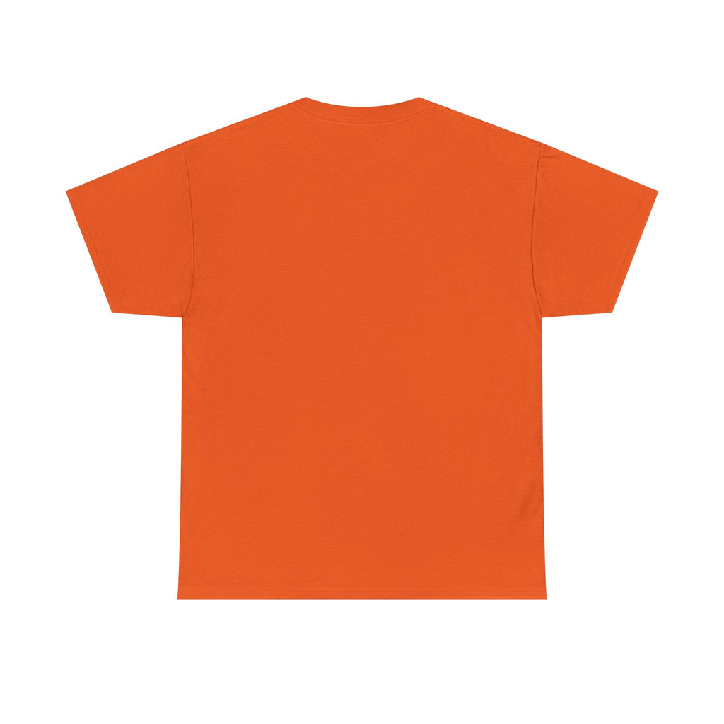Orange crewneck T-shirt, short sleeves, plain front view