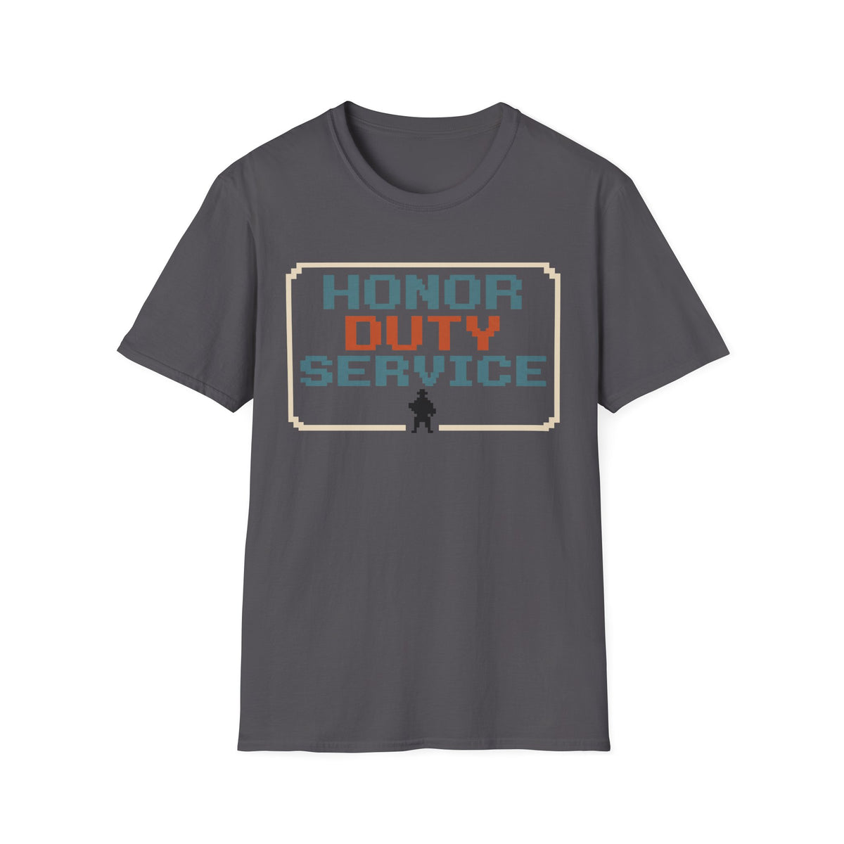 Honor Duty Service T-Shirt - Retro Pixel Veteran Tribute Tee