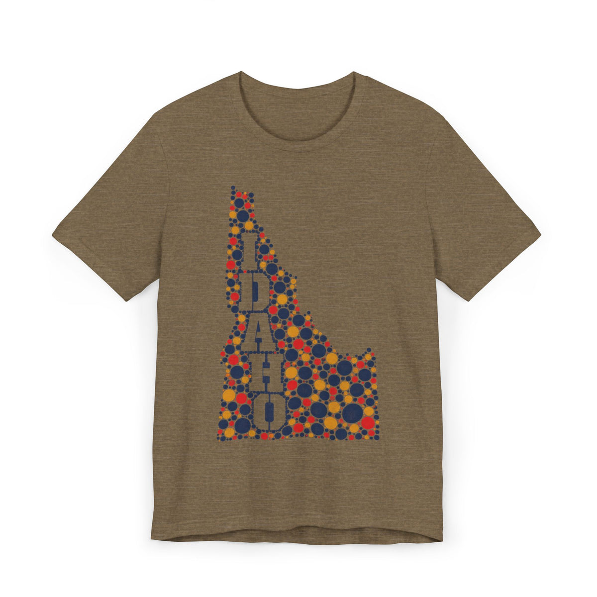 Idaho Polka Dot State Outline T-Shirt | Colorful Idaho Map Graphic Tee