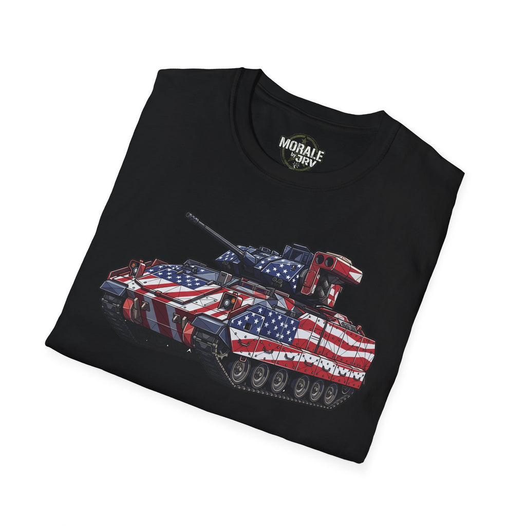 Tank T-shirt with US flag tank graphic, black