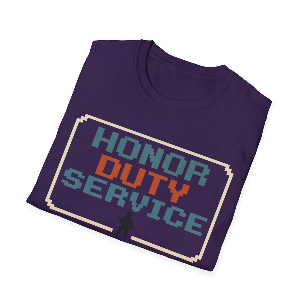 Honor Duty Service T-Shirt - Retro Pixel Veteran Tribute Tee