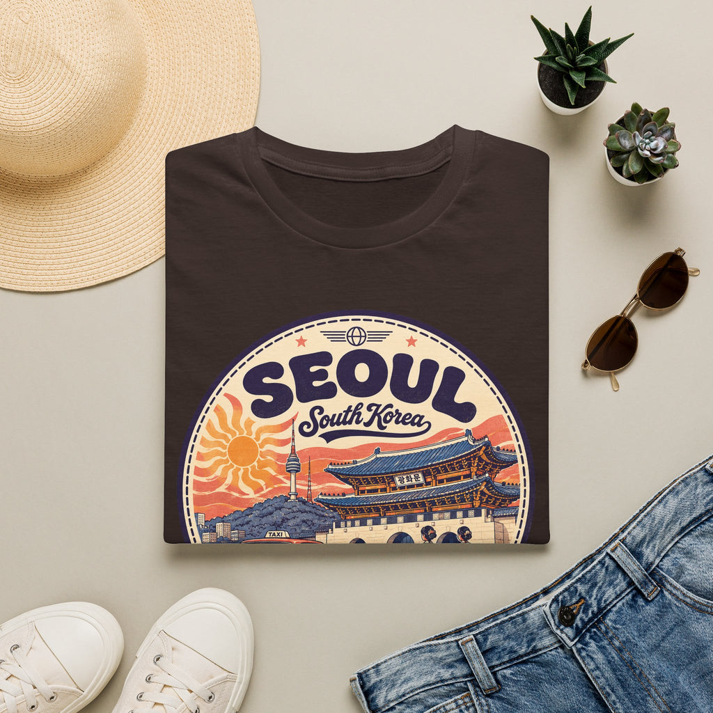 Seoul South Korea Vintage Travel Stamp T-Shirt | Korean Landmark Tee