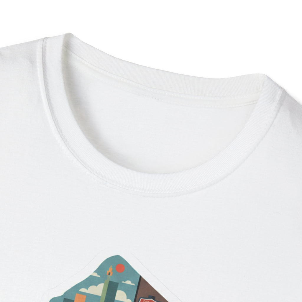 White T-shirt neckline detail with soft rib crew collar