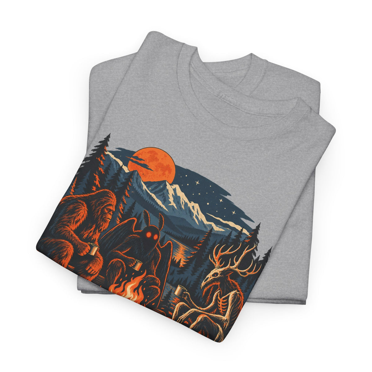 National Park After Dark Campfire Concert T-Shirt, Bear and Elk Mountain Camping Shirt for Men and Women, Hiking Gift Tee