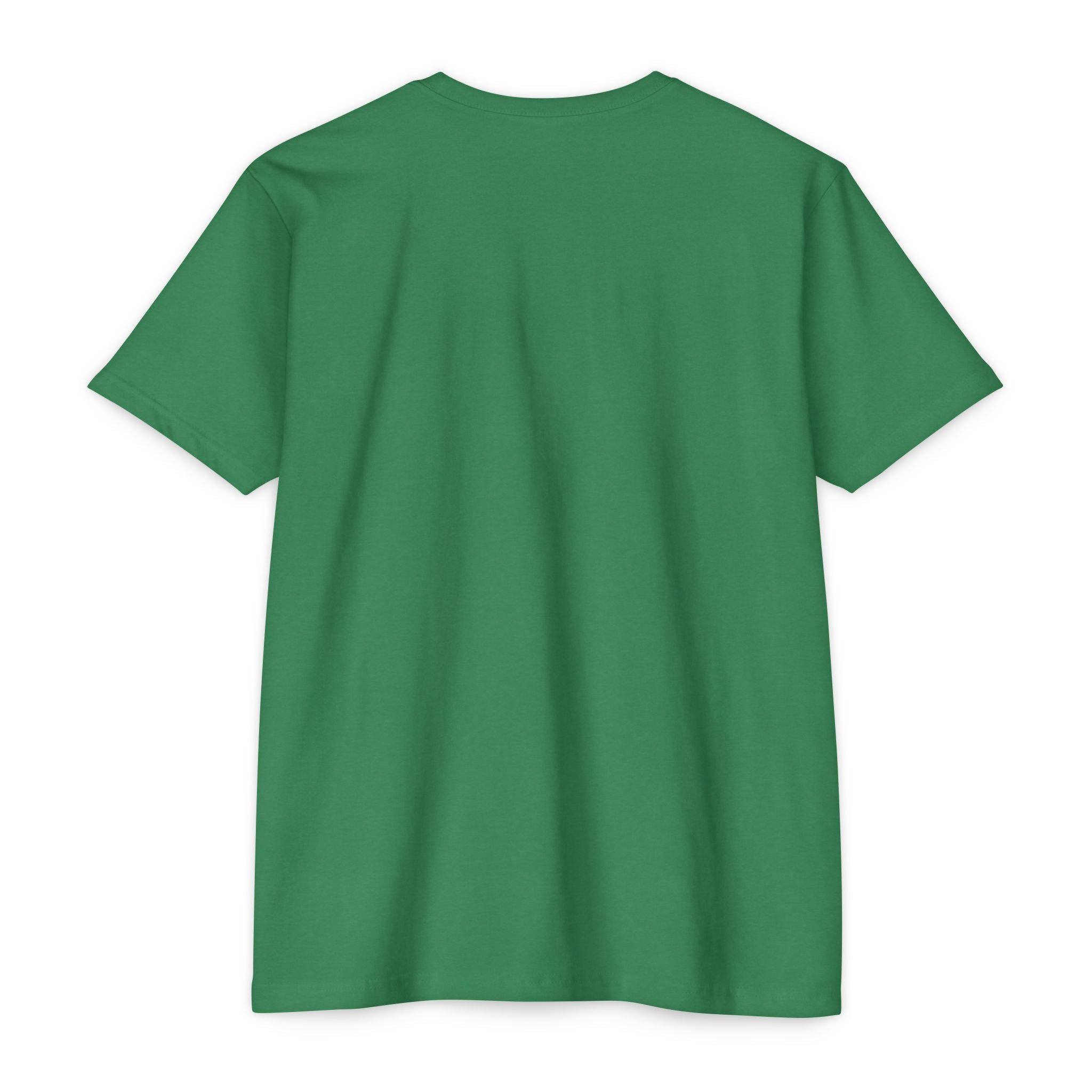 Green crewneck T-shirt, plain short sleeves