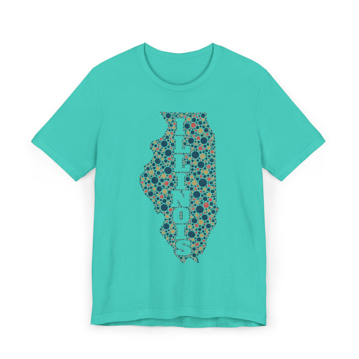 Illinois State Floral Polka Dot T-Shirt | Illinois Outline Graphic Tee