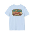 Light blue Louisiana T-shirt with vintage travel graphic chest print