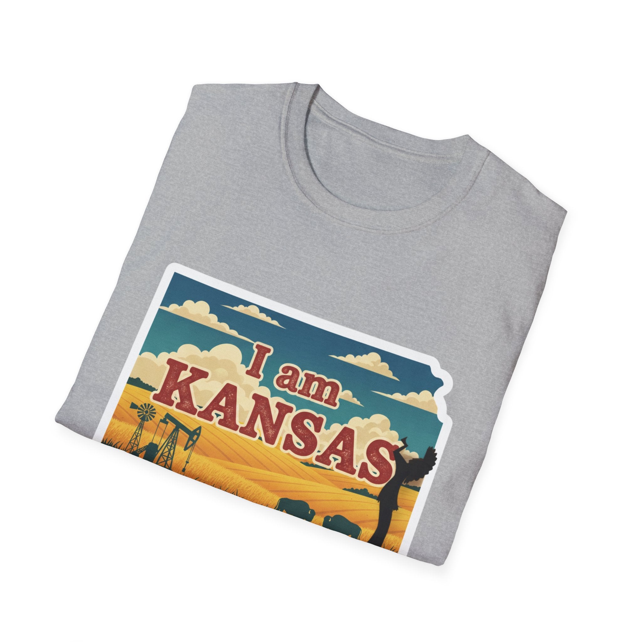 Sport grey T-shirt with “I am KANSAS” front graphic