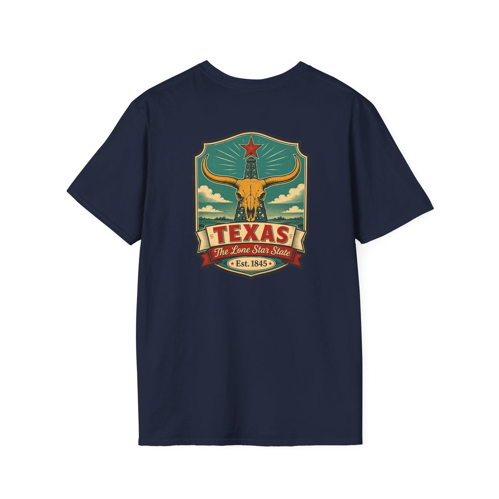 Texas Longhorn T-shirt, navy, with longhorn Texas crest graphic on chest